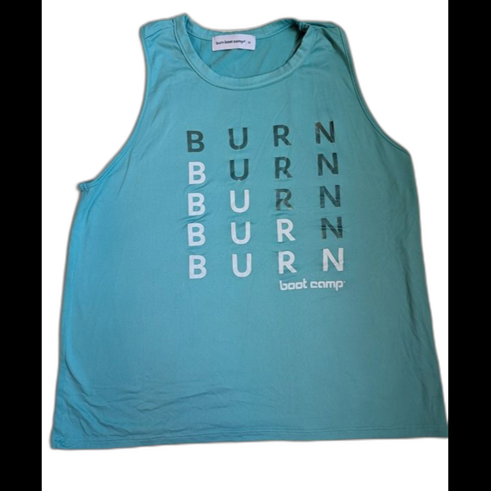 BURN boot camp athletic tank top women's teal (M)